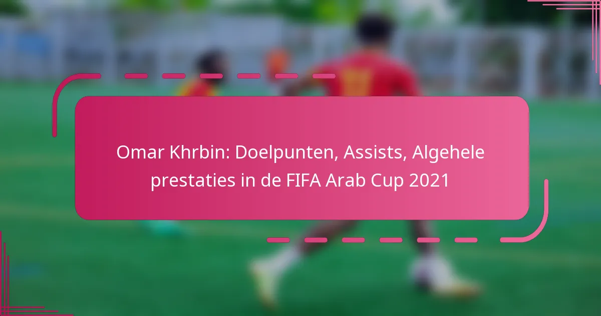 Omar Khrbin: Doelpunten, Assists, Algehele prestaties in de FIFA Arab Cup 2021